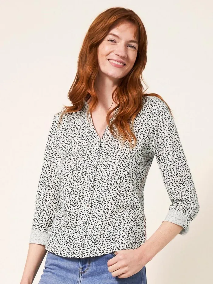 White Stuff SHIRTS and BLOUSES Annie Cotton Jersey Shirt Ivory Multi 8211 Women White Stuff SHIRTS and BLOUSES Annie Cotton Jersey Shirt Ivory Multi 8211 Women