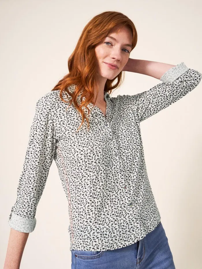 White Stuff SHIRTS and BLOUSES Annie Cotton Jersey Shirt Ivory Multi 8211 Women White Stuff SHIRTS and BLOUSES Annie Cotton Jersey Shirt Ivory Multi 8211 Women