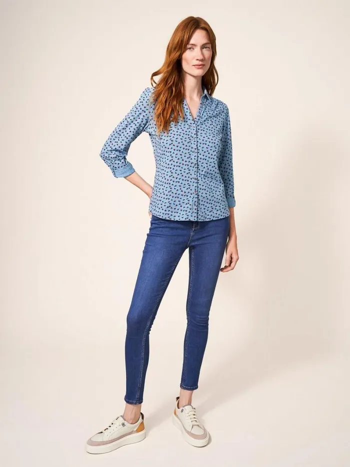 White Stuff SHIRTS and BLOUSES Annie Cotton Jersey Shirt Teal Multi 8211 Women White Stuff SHIRTS and BLOUSES Annie Cotton Jersey Shirt Teal Multi 8211 Women