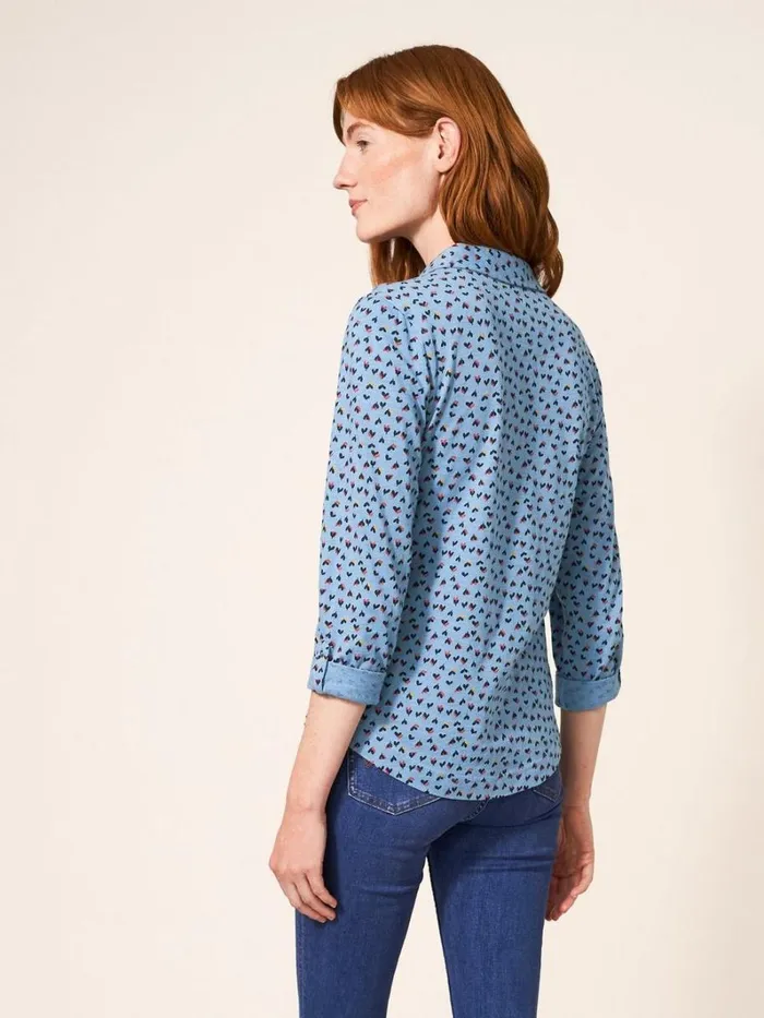 White Stuff SHIRTS and BLOUSES Annie Cotton Jersey Shirt Teal Multi 8211 Women