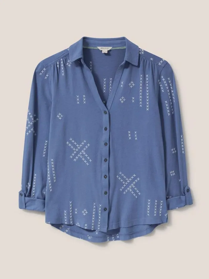 White Stuff SHIRTS and BLOUSES ANNIE EMBROIDERED JERSEY SHIRT Blue Multi 8211 Women White Stuff SHIRTS and BLOUSES ANNIE EMBROIDERED JERSEY SHIRT Blue Multi 8211 Women