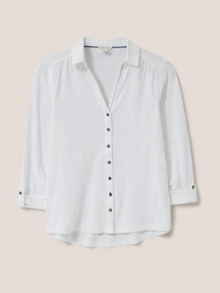 White Stuff SHIRTS and BLOUSES ANNIE EMBROIDERED JERSEY SHIRT Brilliant White 8211 Women White Stuff SHIRTS and BLOUSES ANNIE EMBROIDERED JERSEY SHIRT Brilliant White 8211 Women