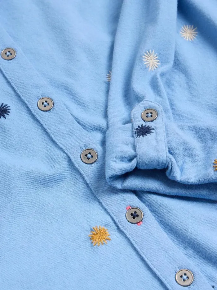 White Stuff SHIRTS and BLOUSES ANNIE JERSEY EMBROIDERED SHIRT Blue Multi 8211 Women