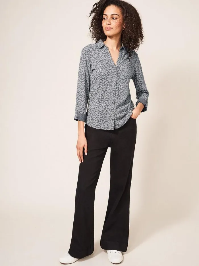White Stuff SHIRTS and BLOUSES Annie Jersey Fairtrade Cotton Shirt Grey Multi 8211 Women White Stuff SHIRTS and BLOUSES Annie Jersey Fairtrade Cotton Shirt Grey Multi 8211 Women