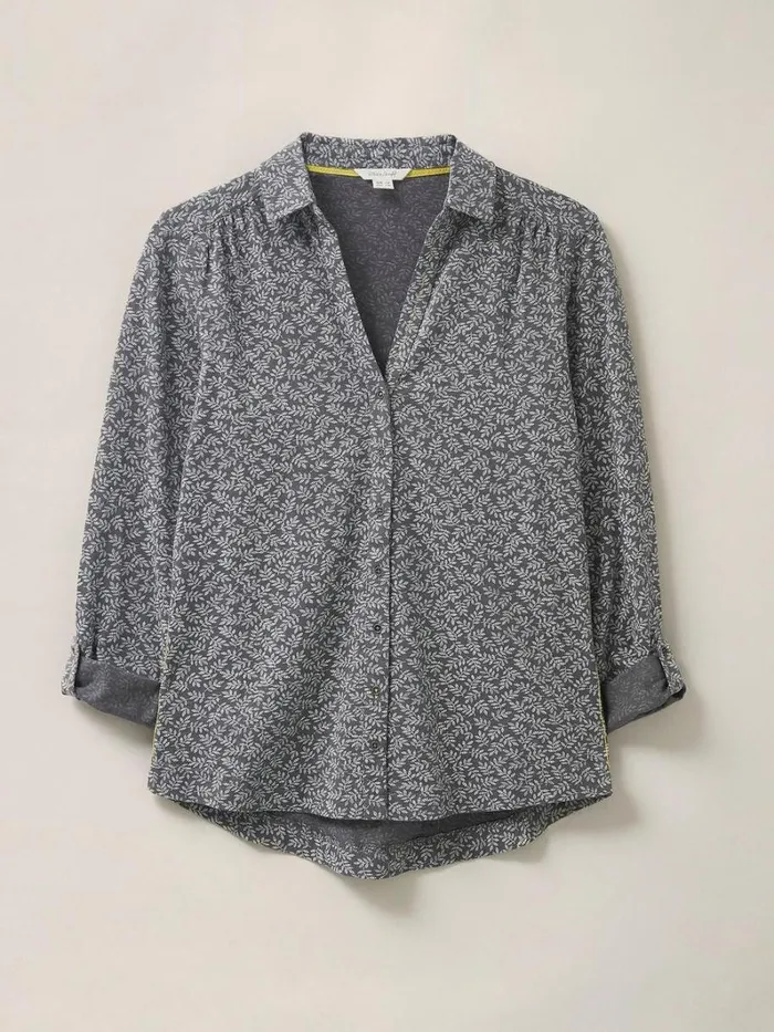 White Stuff SHIRTS and BLOUSES Annie Jersey Fairtrade Cotton Shirt Grey Multi 8211 Women White Stuff SHIRTS and BLOUSES Annie Jersey Fairtrade Cotton Shirt Grey Multi 8211 Women