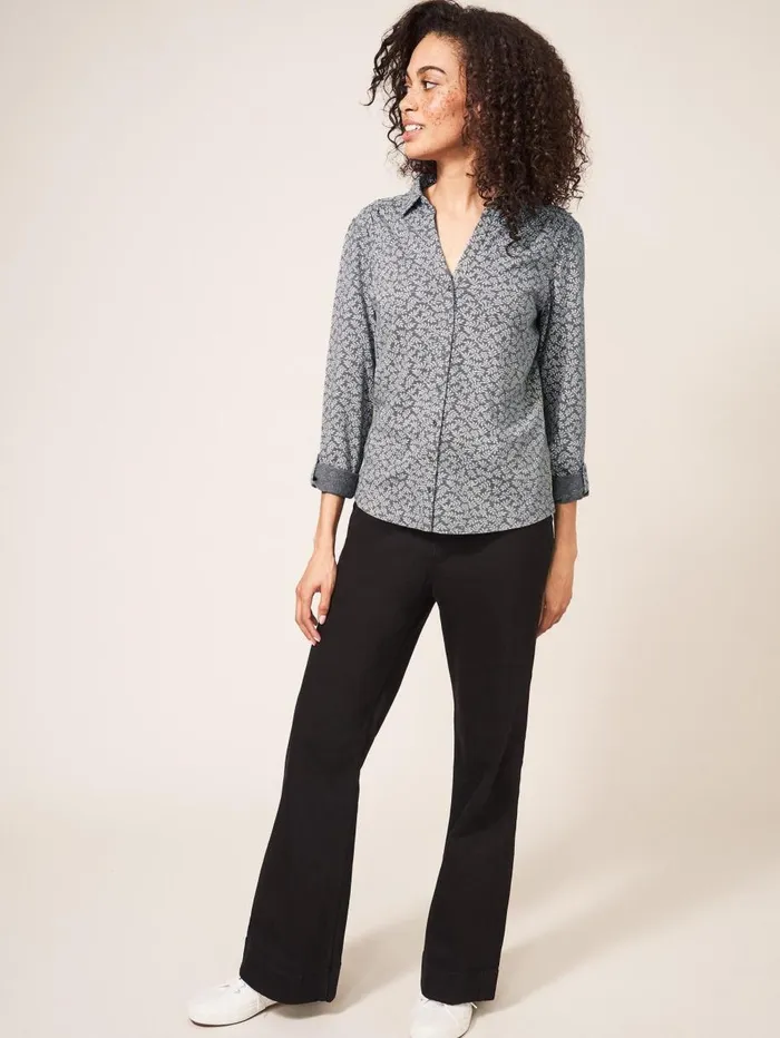 White Stuff SHIRTS and BLOUSES Annie Jersey Fairtrade Cotton Shirt Grey Multi 8211 Women White Stuff SHIRTS and BLOUSES Annie Jersey Fairtrade Cotton Shirt Grey Multi 8211 Women