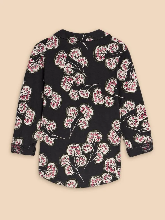 White Stuff SHIRTS and BLOUSES ANNIE JERSEY PRINT SHIRT Black Print 8211 Women