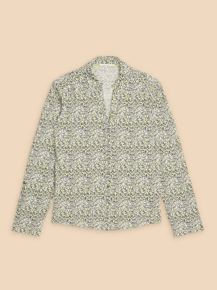 White Stuff SHIRTS and BLOUSES ANNIE JERSEY PRINT SHIRT Ivory Print 8211 Women