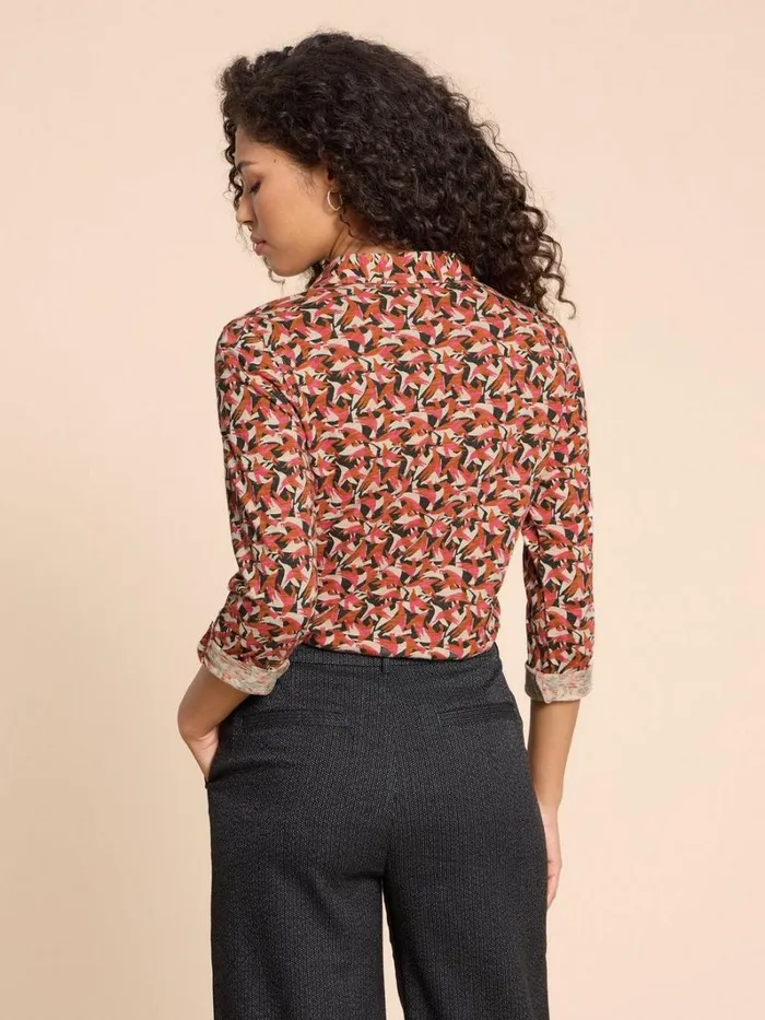 White Stuff SHIRTS and BLOUSES ANNIE JERSEY PRINT SHIRT Pink Print 8211 Women