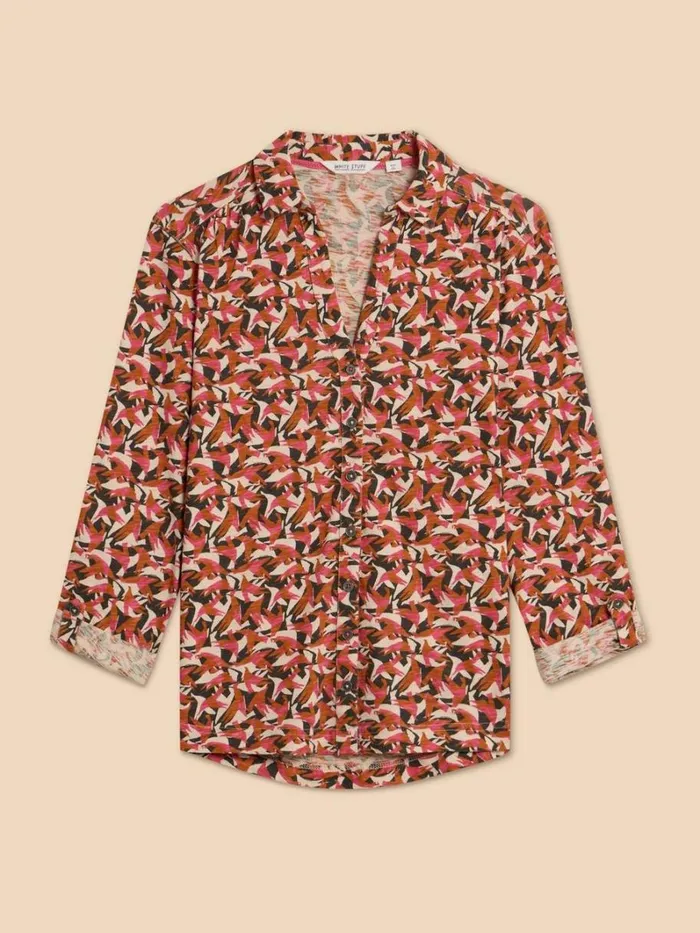 White Stuff SHIRTS and BLOUSES ANNIE JERSEY PRINT SHIRT Pink Print 8211 Women