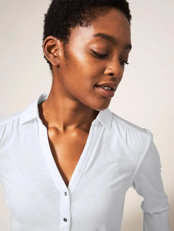 White Stuff SHIRTS and BLOUSES Annie Jersey Shirt Brilliant White 8211 Women
