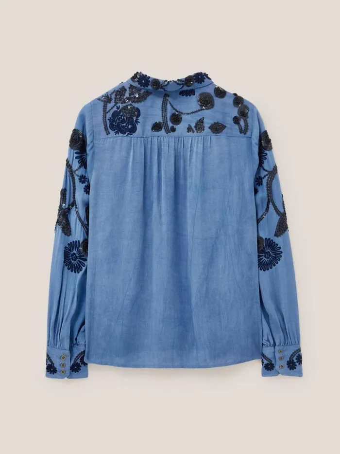 White Stuff SHIRTS and BLOUSES Arden Sequin Shirt Blue Multi 8211 Women White Stuff SHIRTS and BLOUSES Arden Sequin Shirt Blue Multi 8211 Women