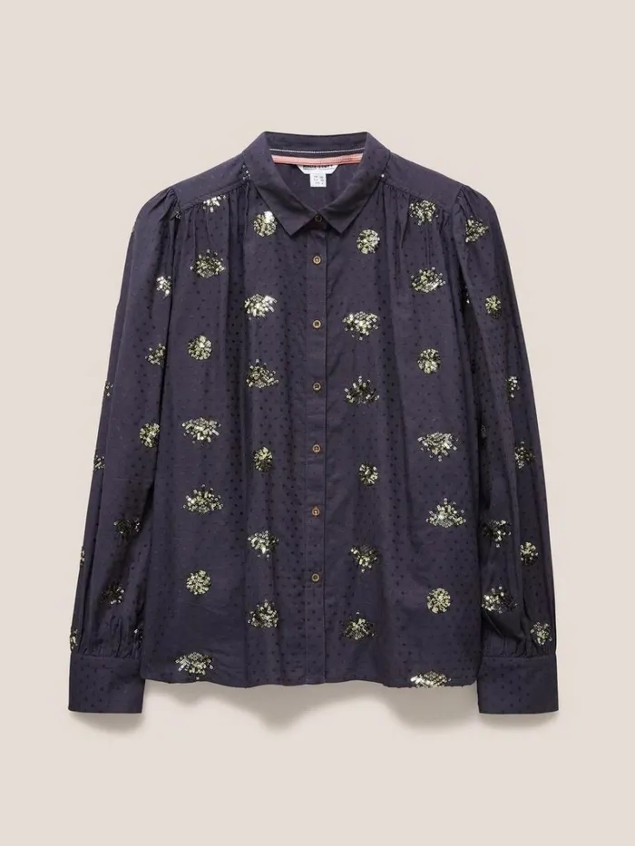 White Stuff SHIRTS and BLOUSES Ayla Sequin Shirt Black Multi 8211 Women White Stuff SHIRTS and BLOUSES Ayla Sequin Shirt Black Multi 8211 Women