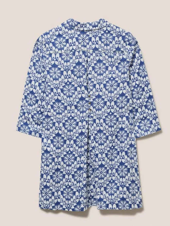 White Stuff SHIRTS and BLOUSES Blaire Linen Versatile Tunic Blue Multi 8211 Women White Stuff SHIRTS and BLOUSES Blaire Linen Versatile Tunic Blue Multi 8211 Women