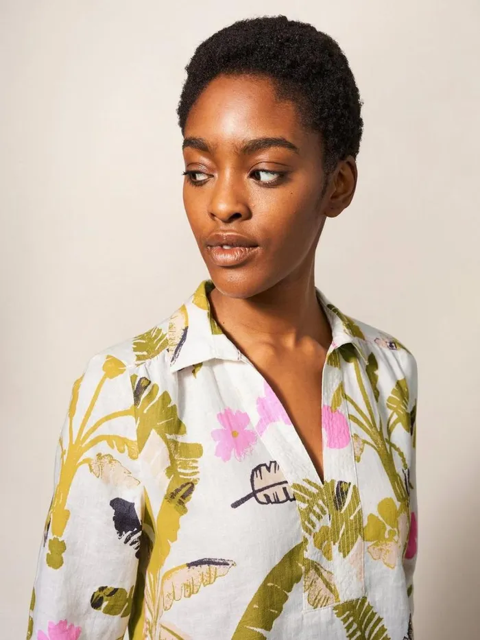 White Stuff SHIRTS and BLOUSES Blaire Linen Versatile Tunic White Multi 8211 Women White Stuff SHIRTS and BLOUSES Blaire Linen Versatile Tunic White Multi 8211 Women