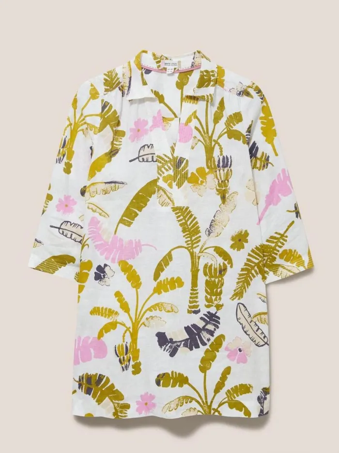 White Stuff SHIRTS and BLOUSES Blaire Linen Versatile Tunic White Multi 8211 Women White Stuff SHIRTS and BLOUSES Blaire Linen Versatile Tunic White Multi 8211 Women