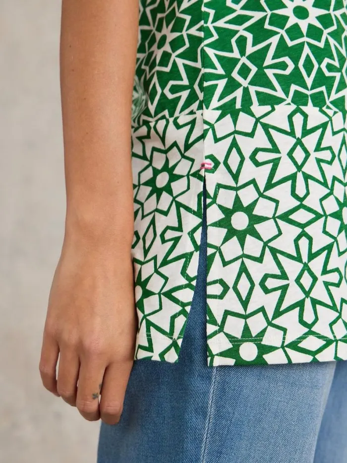 White Stuff SHIRTS and BLOUSES CARRIE COTTON TUNIC Green Print 8211 Women White Stuff SHIRTS and BLOUSES CARRIE COTTON TUNIC Green Print 8211 Women