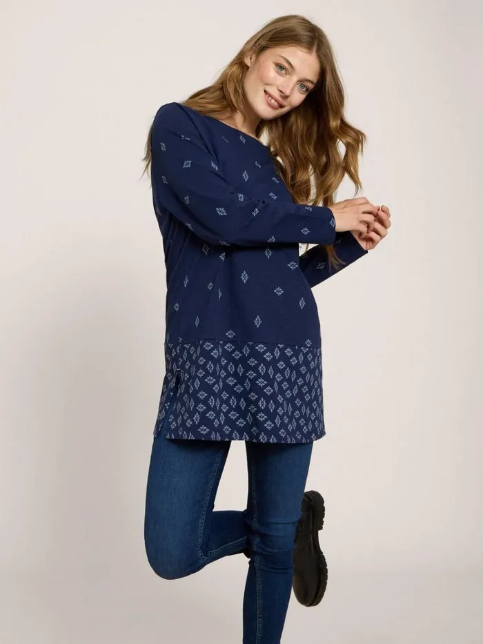 White Stuff SHIRTS and BLOUSES CARRIE LS TUNIC Navy Print 8211 Women White Stuff SHIRTS and BLOUSES CARRIE LS TUNIC Navy Print 8211 Women