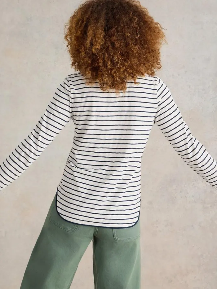 White Stuff SHIRTS and BLOUSES CLARA LONG SLEEVE TEE Natural Print 8211 Women