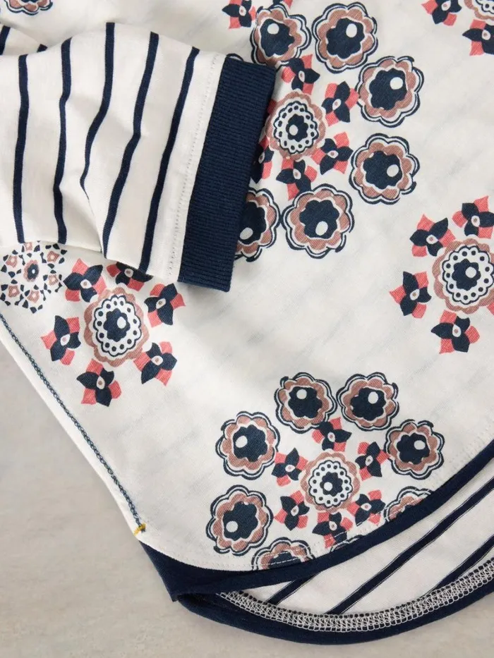 White Stuff SHIRTS and BLOUSES CLARA LONG SLEEVE TEE Natural Print 8211 Women