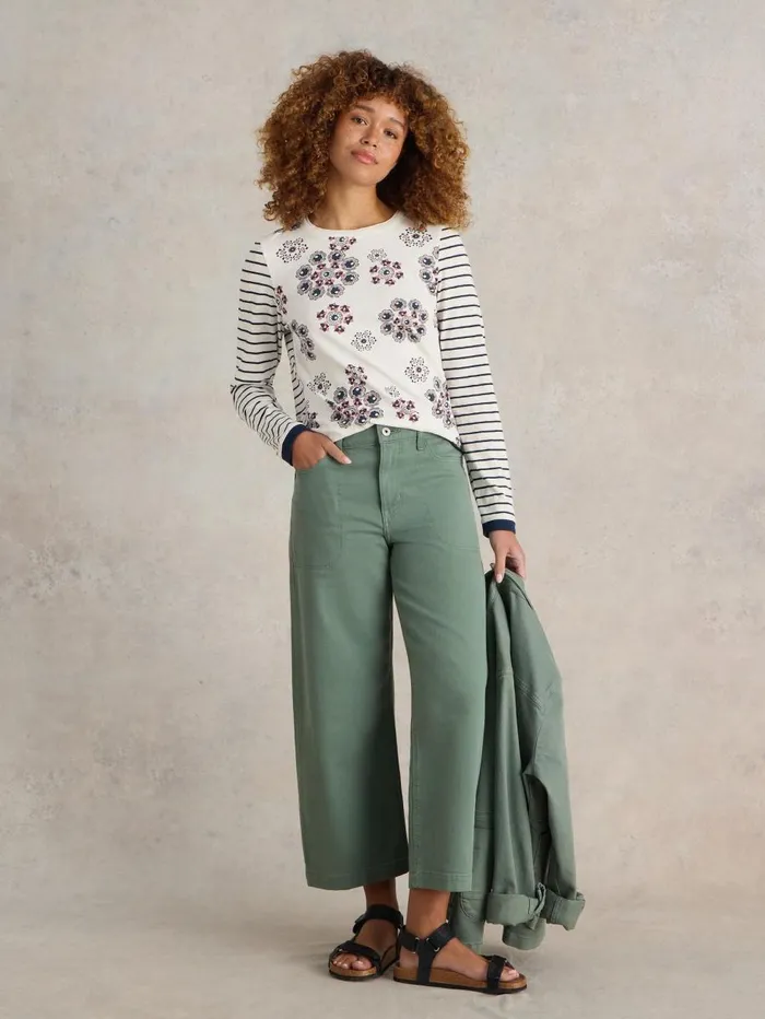 White Stuff SHIRTS and BLOUSES CLARA LONG SLEEVE TEE Natural Print 8211 Women