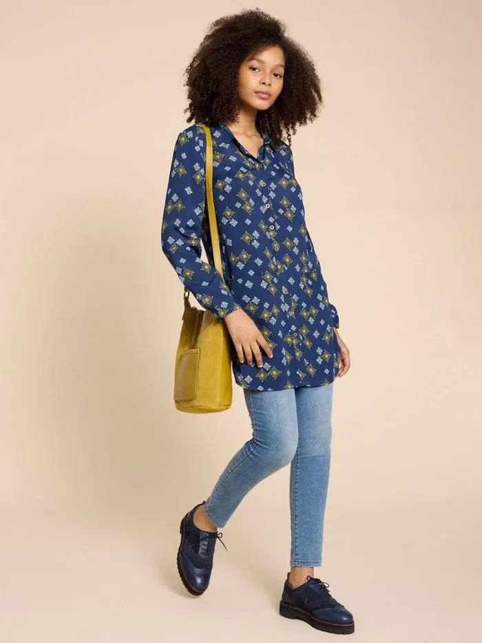 White Stuff SHIRTS and BLOUSES Danika Printed Tunic Navy Multi 8211 Women