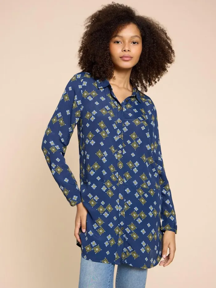 White Stuff SHIRTS and BLOUSES Danika Printed Tunic Navy Multi 8211 Women White Stuff SHIRTS and BLOUSES Danika Printed Tunic Navy Multi 8211 Women