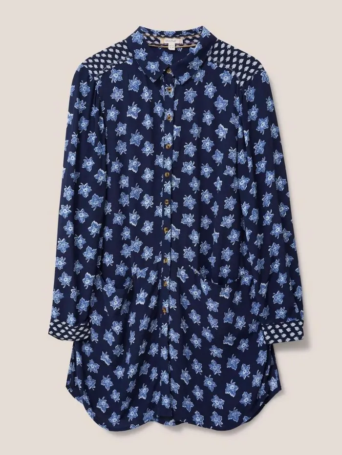 White Stuff SHIRTS and BLOUSES Danika Shirt Tunic Navy Multi 8211 Women