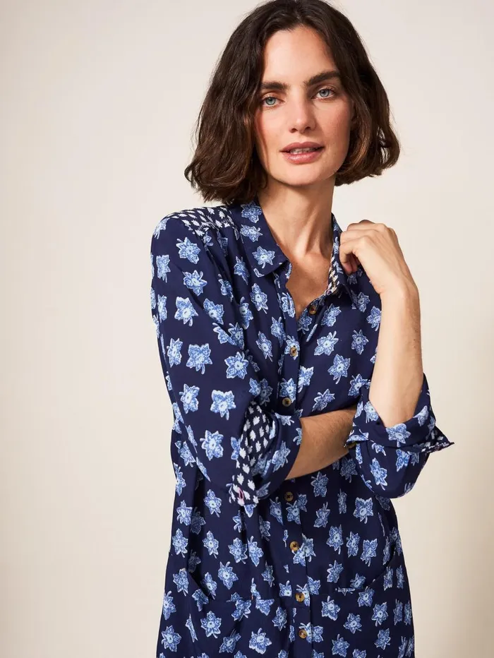 White Stuff SHIRTS and BLOUSES Danika Shirt Tunic Navy Multi 8211 Women