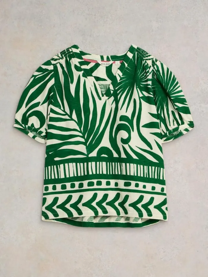 White Stuff SHIRTS and BLOUSES Elisa Eco Vero Top Green Print 8211 Women White Stuff SHIRTS and BLOUSES Elisa Eco Vero Top Green Print 8211 Women