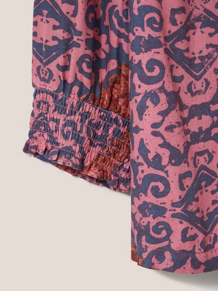 White Stuff SHIRTS and BLOUSES Elisa Eco Vero V Neck Top Red Multi 8211 Women