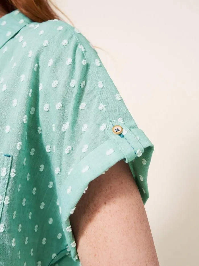 White Stuff SHIRTS and BLOUSES Ella Organic Cotton Shirt Mid Green 8211 Women White Stuff SHIRTS and BLOUSES Ella Organic Cotton Shirt Mid Green 8211 Women