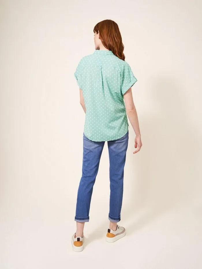 White Stuff SHIRTS and BLOUSES Ella Organic Cotton Shirt Mid Green 8211 Women White Stuff SHIRTS and BLOUSES Ella Organic Cotton Shirt Mid Green 8211 Women
