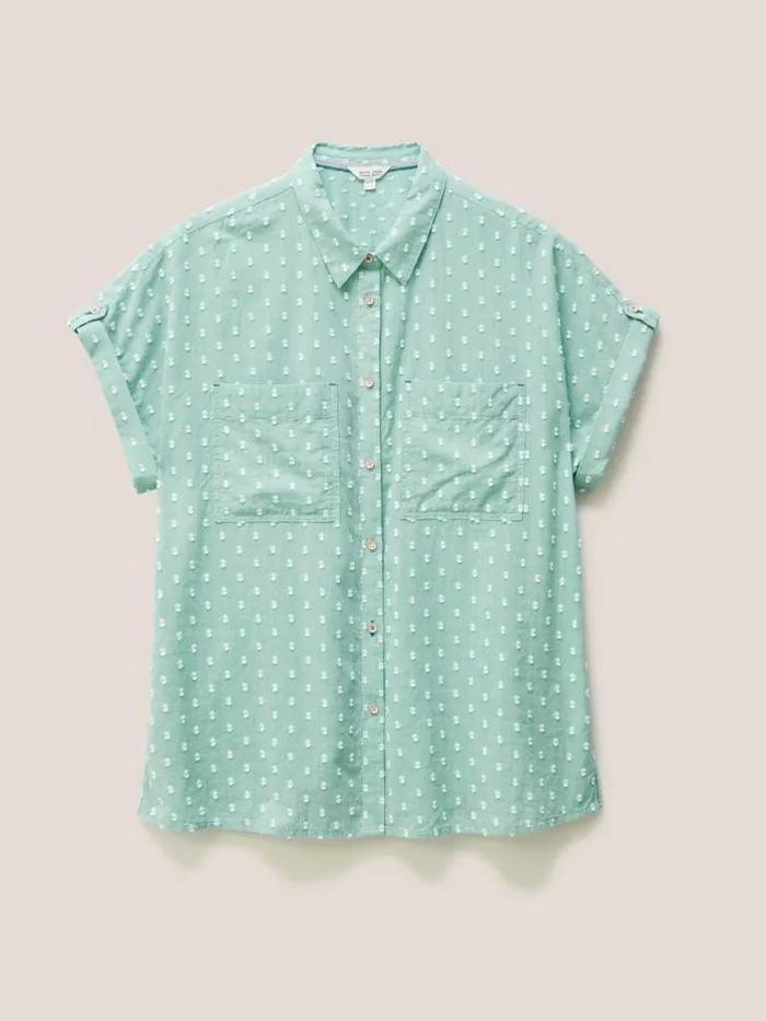 White Stuff SHIRTS and BLOUSES Ella Organic Cotton Shirt Mid Green 8211 Women White Stuff SHIRTS and BLOUSES Ella Organic Cotton Shirt Mid Green 8211 Women