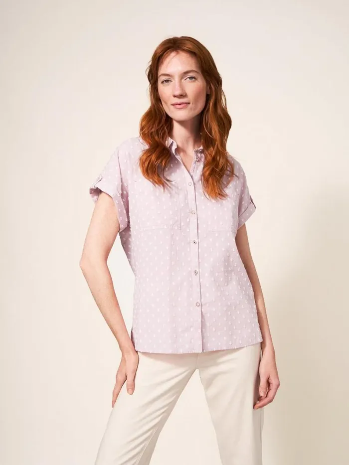 White Stuff SHIRTS and BLOUSES Ella Organic Cotton Shirt Mid Pink 8211 Women