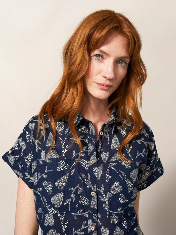 White Stuff SHIRTS and BLOUSES Ella Organic Cotton Shirt Navy Print 8211 Women White Stuff SHIRTS and BLOUSES Ella Organic Cotton Shirt Navy Print 8211 Women