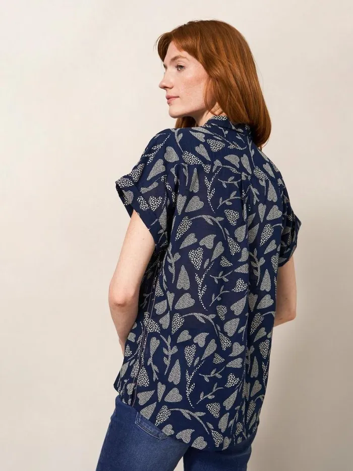 White Stuff SHIRTS and BLOUSES Ella Organic Cotton Shirt Navy Print 8211 Women White Stuff SHIRTS and BLOUSES Ella Organic Cotton Shirt Navy Print 8211 Women