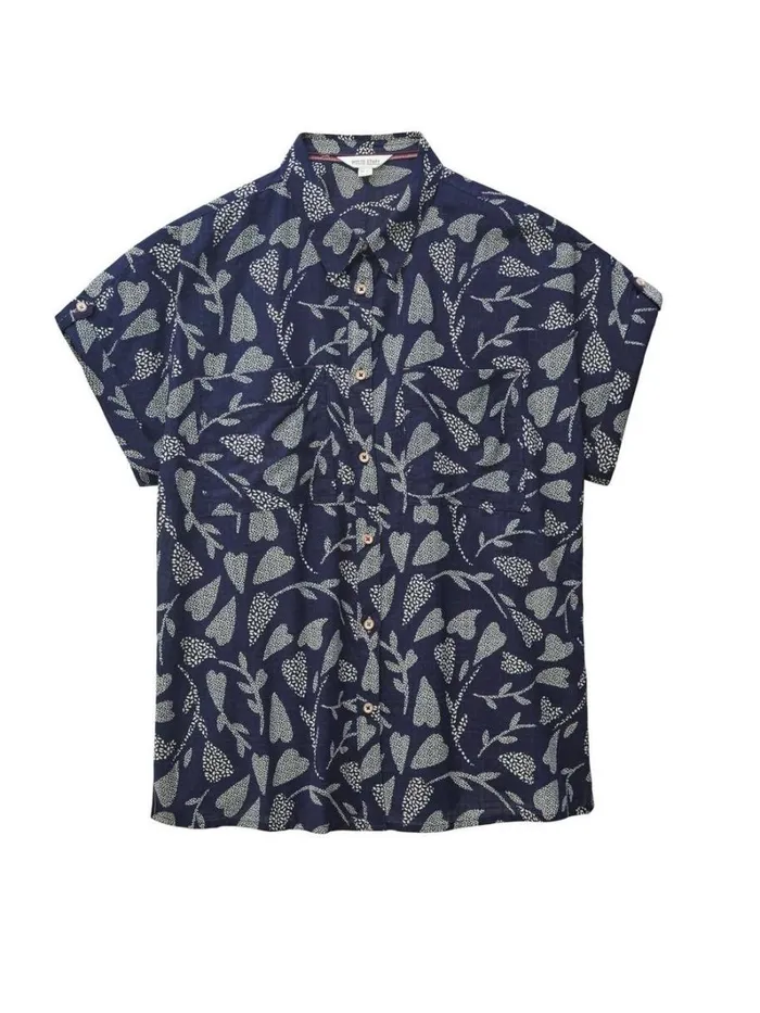 White Stuff SHIRTS and BLOUSES Ella Organic Cotton Shirt Navy Print 8211 Women White Stuff SHIRTS and BLOUSES Ella Organic Cotton Shirt Navy Print 8211 Women