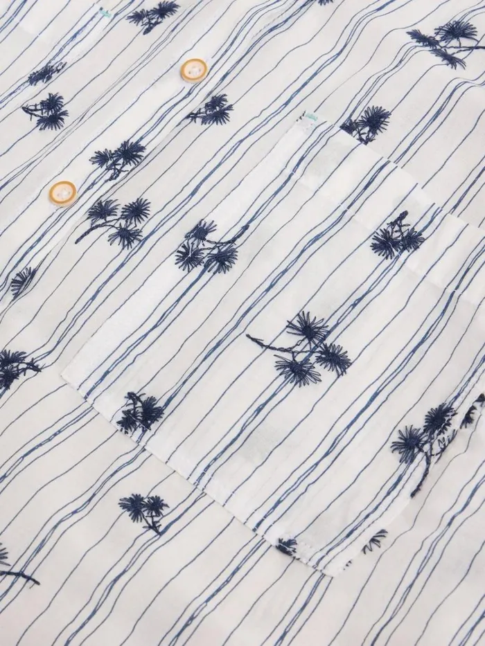 White Stuff SHIRTS and BLOUSES Ellie Stripe Embroidered Shirt Ivory Multi 8211 Women