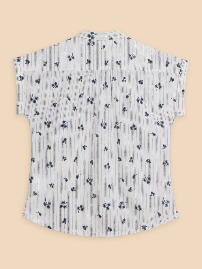 White Stuff SHIRTS and BLOUSES Ellie Stripe Embroidered Shirt Ivory Multi 8211 Women