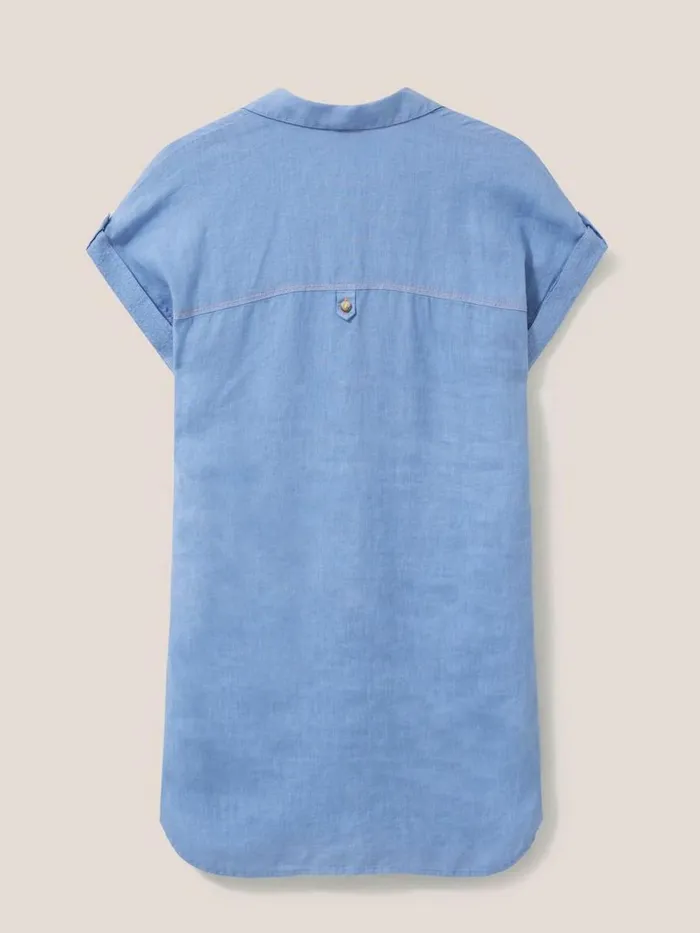 White Stuff SHIRTS and BLOUSES Elsie Linen Tunic Mid Blue 8211 Women