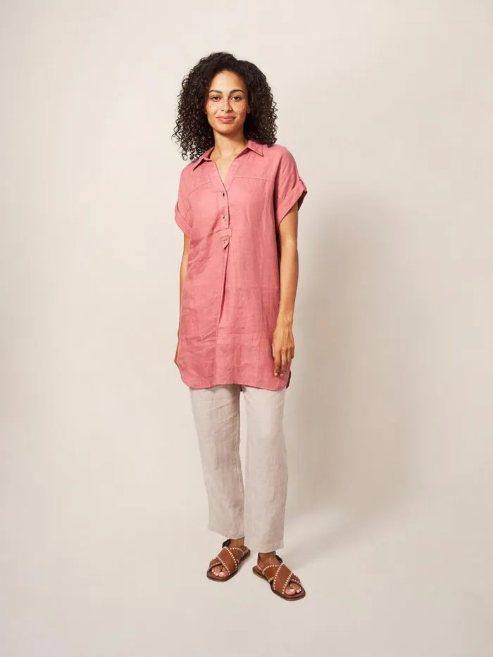 White Stuff SHIRTS and BLOUSES Elsie Linen Tunic Mid Plum 8211 Women