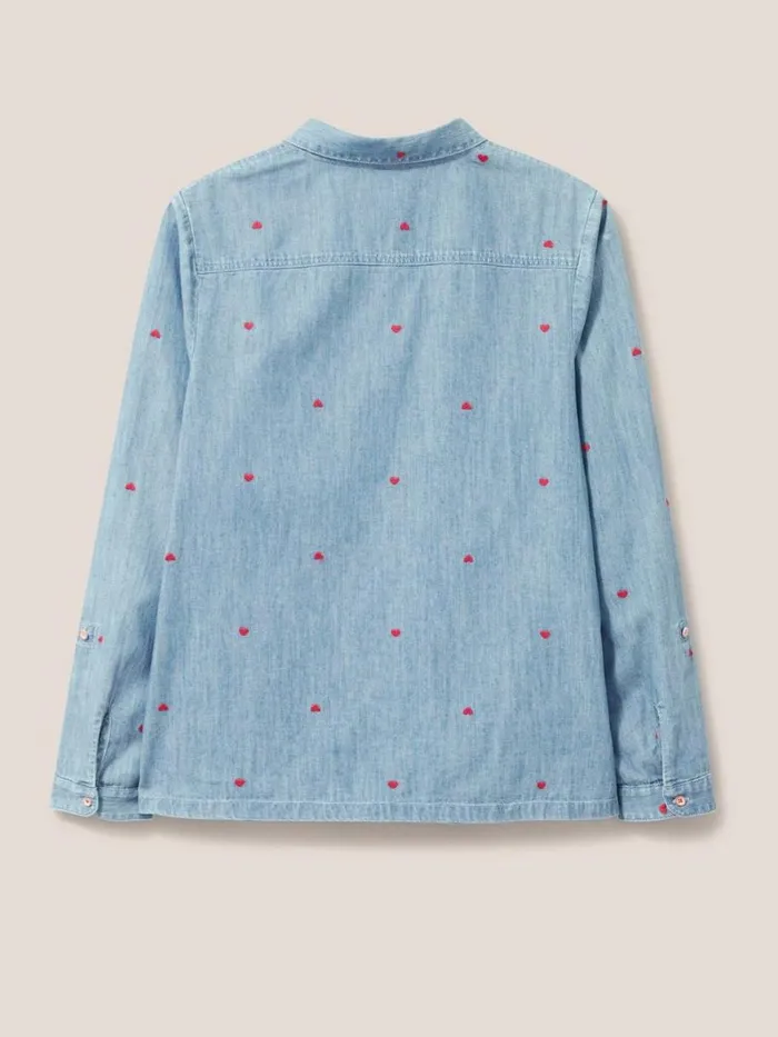 White Stuff SHIRTS and BLOUSES Emilia Heart Emb Shirt Denim Multi 8211 Women White Stuff SHIRTS and BLOUSES Emilia Heart Emb Shirt Denim Multi 8211 Women