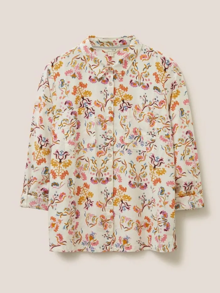 White Stuff SHIRTS and BLOUSES Emilia Organic Cotton Classic Fit Shirt Ivory Print 8211 Women White Stuff SHIRTS and BLOUSES Emilia Organic Cotton Classic Fit Shirt Ivory Print 8211 Women