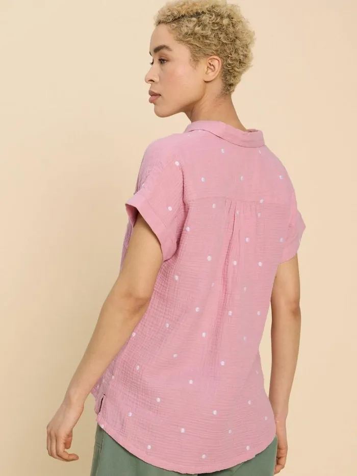 White Stuff SHIRTS and BLOUSES Emma Double Cloth Shirt Pink Multi 8211 Women