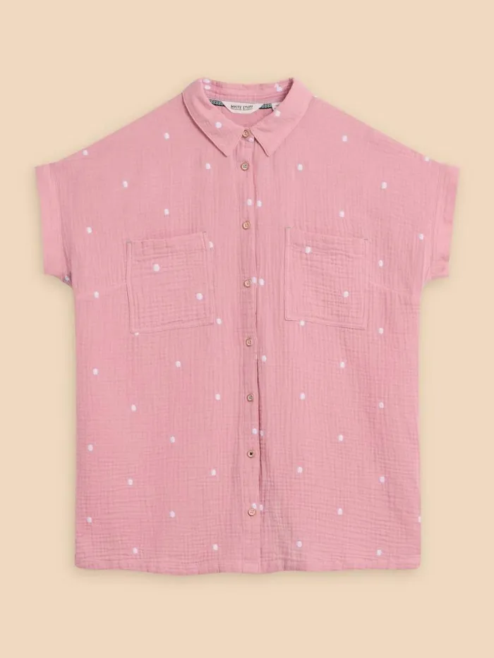 White Stuff SHIRTS and BLOUSES Emma Double Cloth Shirt Pink Multi 8211 Women