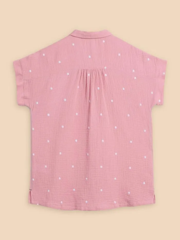 White Stuff SHIRTS and BLOUSES Emma Double Cloth Shirt Pink Multi 8211 Women