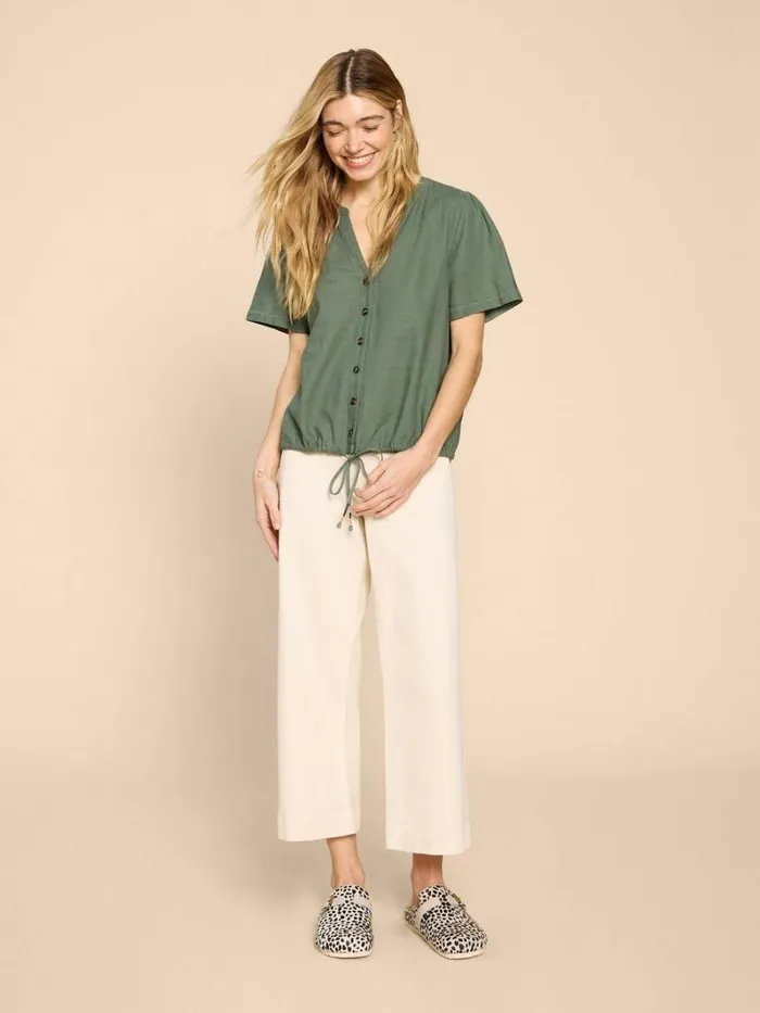 White Stuff SHIRTS and BLOUSES Ferne Linen Blend Shirt Khaki Green 8211 Women White Stuff SHIRTS and BLOUSES Ferne Linen Blend Shirt Khaki Green 8211 Women