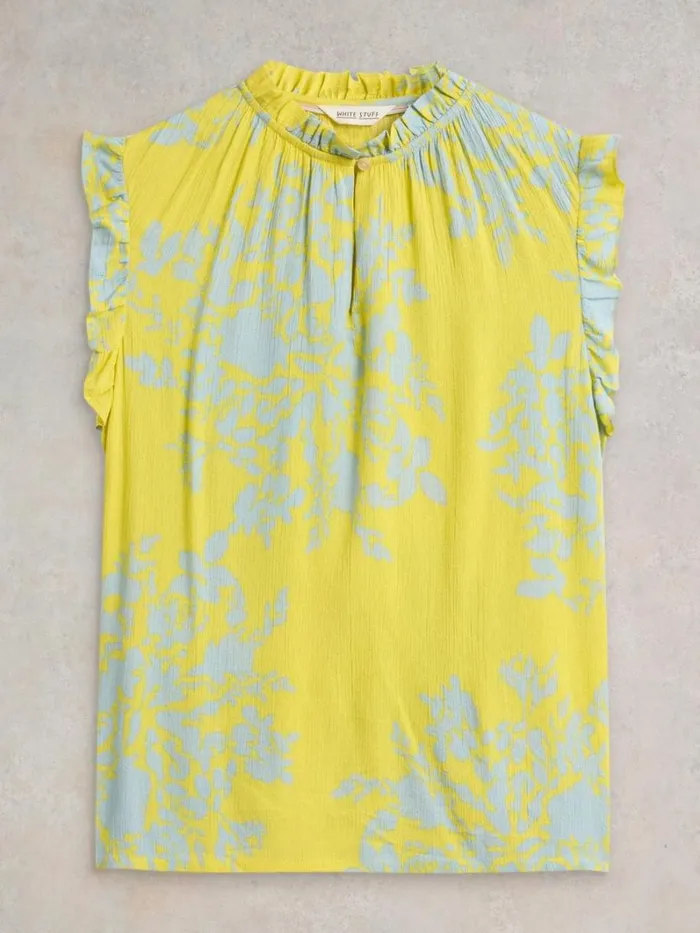 White Stuff SHIRTS and BLOUSES Florence Eco Vero Vest Yellow Print 8211 Women