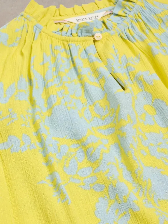 White Stuff SHIRTS and BLOUSES Florence Eco Vero Vest Yellow Print 8211 Women